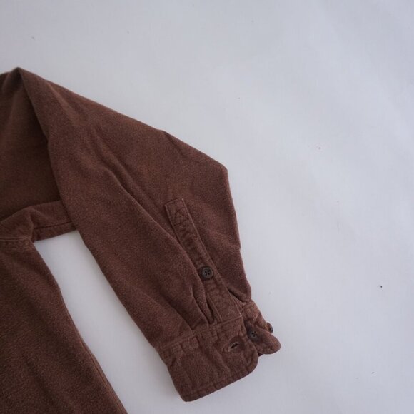Vintage Eddie Bauer Brown Hunting Outdoors 100% Cotton Button Down Shirt L - Picture 4 of 11